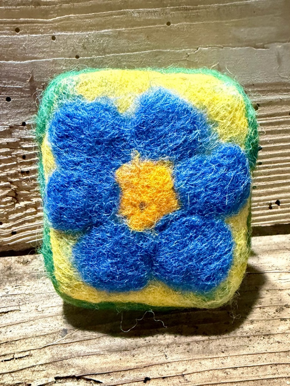 Amish Soap in
Hand-felted Scrubby